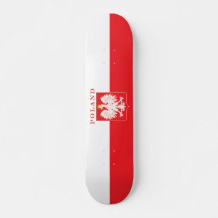 Skateboard Bouclier rouge aigle polonais