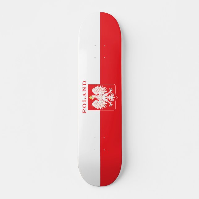 Skateboard Bouclier rouge aigle polonais (Devant)