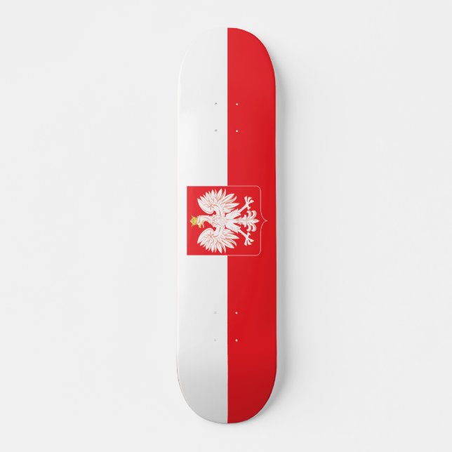 Skateboard Bouclier rouge de l'aigle polonais (Devant)