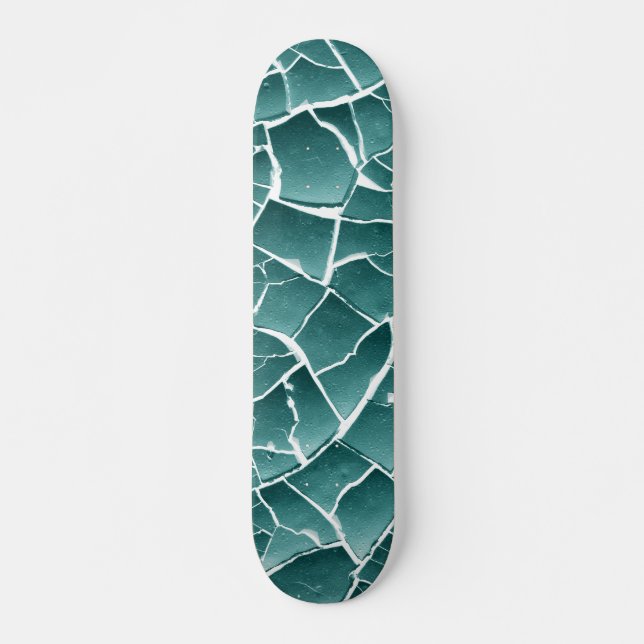 Skateboard Boue séchée fissurée - Vert Turquoise  (Devant)