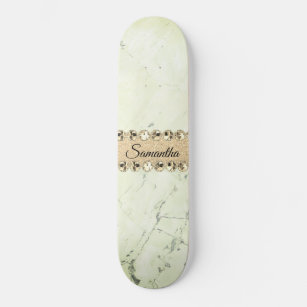 Skateboard Boule de diamant en marbre vert