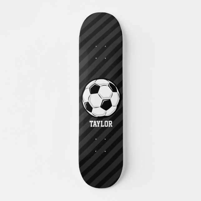 Skateboard Boule de soccer; Gris Noir & Sombre (Devant)