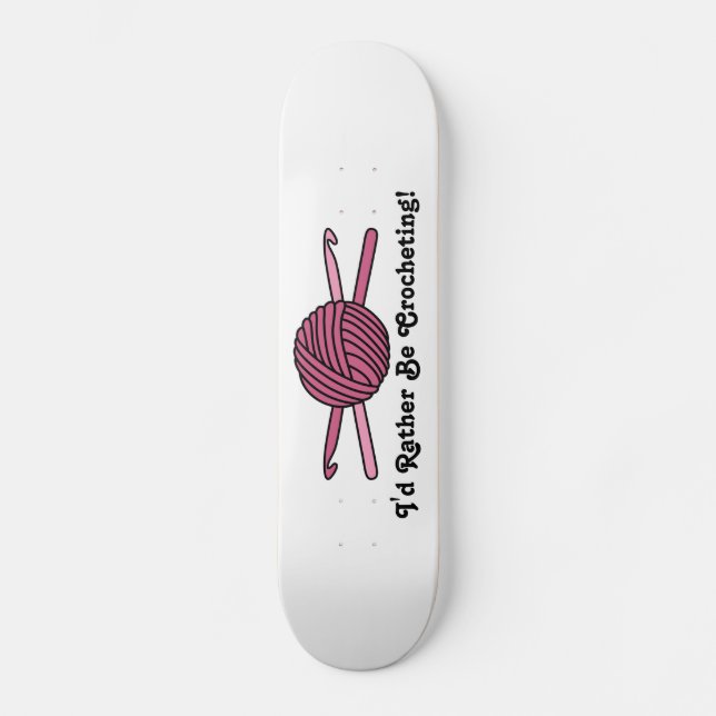 Skateboard Boule rose des crochets de fil et de crochet (Recto)