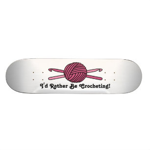 Skateboard Boule rose des crochets de fil et de crochet