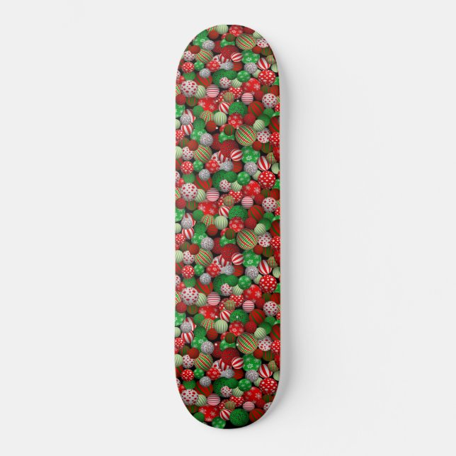 Skateboard Boules de Noël 3D (Recto)