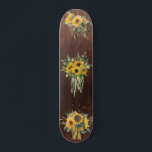 Skateboard Bouquet de fleurs de tournesol à l'aspect bois<br><div class="desc">Cette conception peut être personnalisée en choisissant l'option personnaliser pour ajouter du texte ou apporter d'autres modifications. Si ce produit a la possibilité de transférer la conception à un autre article, s'il vous plaît assurez-vous d'ajuster la conception pour s'adapter si nécessaire. Contactez-moi à colorflowcreations@gmail.com si vous souhaitez avoir cette conception...</div>