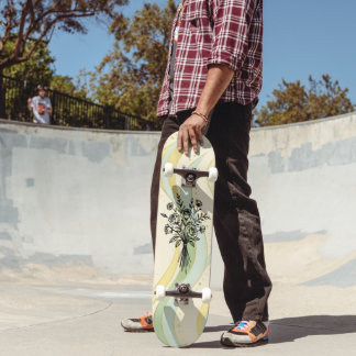 Skateboard Bouquet floral élégant en ligne art