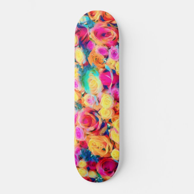 Skateboard Bouquet rose (Recto)