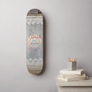 Skateboard Boutique de dentelle rustique et bois Boho Marché