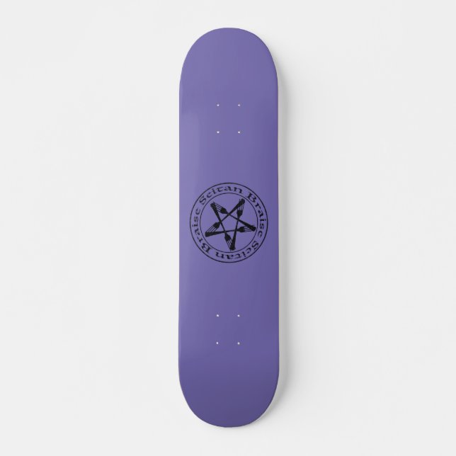 Skateboard Braise Seitan Vegan Pentagram (version sombre) (Devant)
