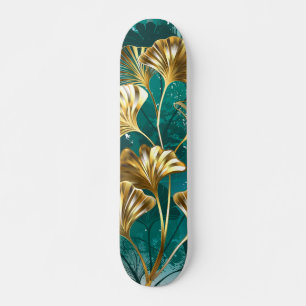 Skateboard Branche avec Feuilles d'or Ginko Biloba