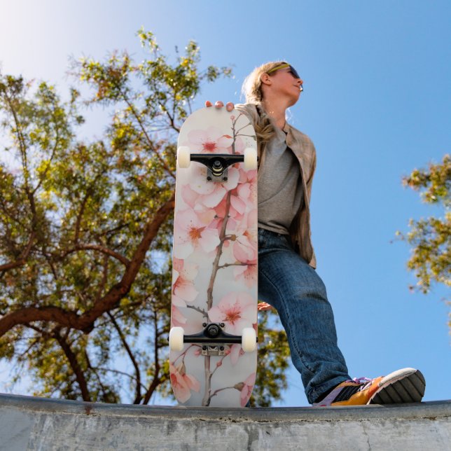 Skateboard Branche de Sakura Rose de Printemps (Extérieur 1)