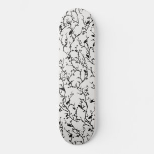 Skateboard Branches Oiseaux et Sakura Peinture japonaise