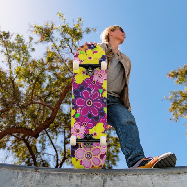 Skateboard Bright Abstrait Flower Art (Extérieur 1)
