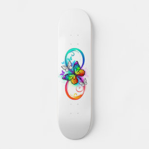 Skateboard Bright infinity with rainbow butterfly