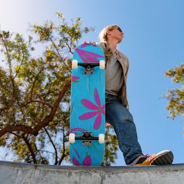 Skateboard Brise Fleur Bleu-vert (Extérieur 1)