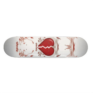 Skateboard Broken Heart & Tribal Artwork :Rouge: Patinage
