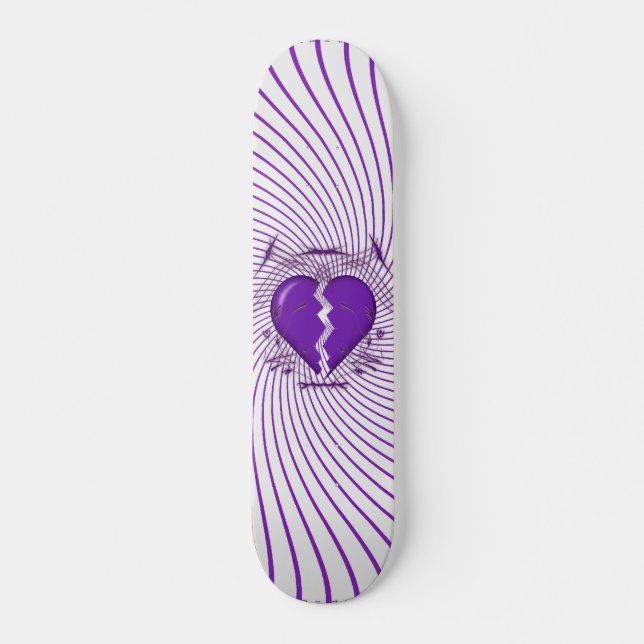 Skateboard Broken Heart & Tribal Artwork :Violet: Patinage (Devant)