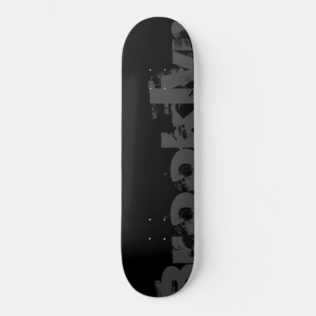 Skateboard Brooklyn - New York, Cool, Urbain, Noir Et Blanc (Recto)