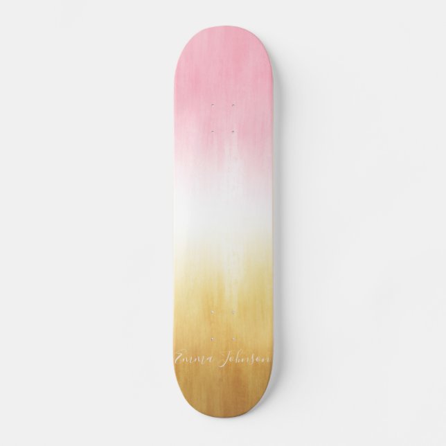 Skateboard Brosses jaunes roses modernes Ombre (Recto)