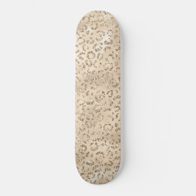 Skateboard Brown Cheetah Leopard Skin Imprimer Motif Animal (Recto)