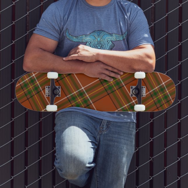 Skateboard Brown Earthy Plaid Tartan  (Extérieur 3)
