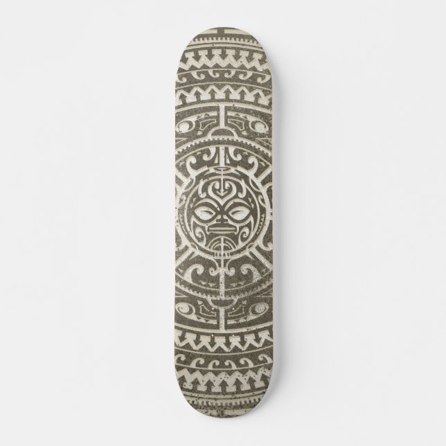 Skateboard Brown face Tribal polynésien (Devant)