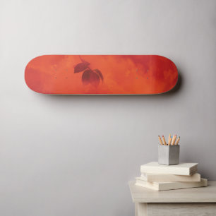 Skateboard Brûlé Orange Persimmon Feuilles Abtract Automne