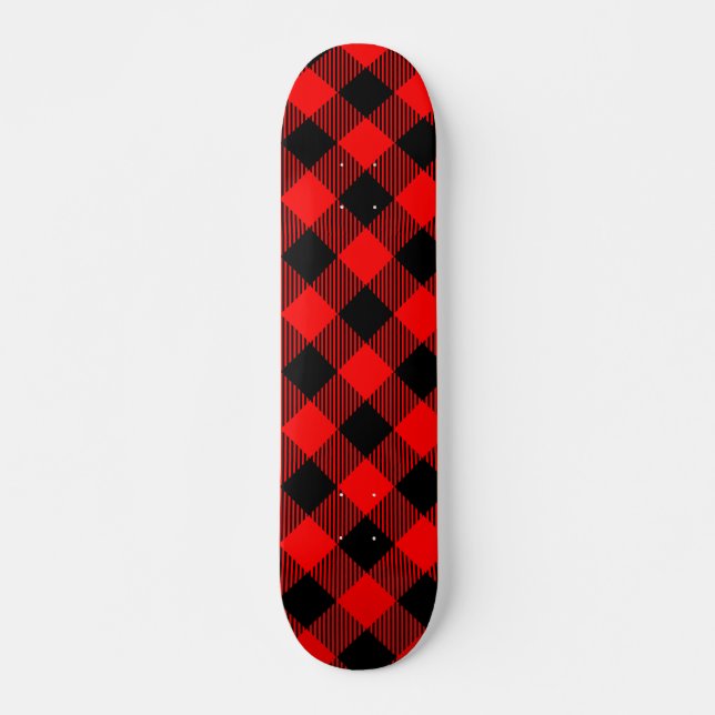 Skateboard Buffalo Check Rouge et Noir Lumberjack Plaid Decor (Devant)