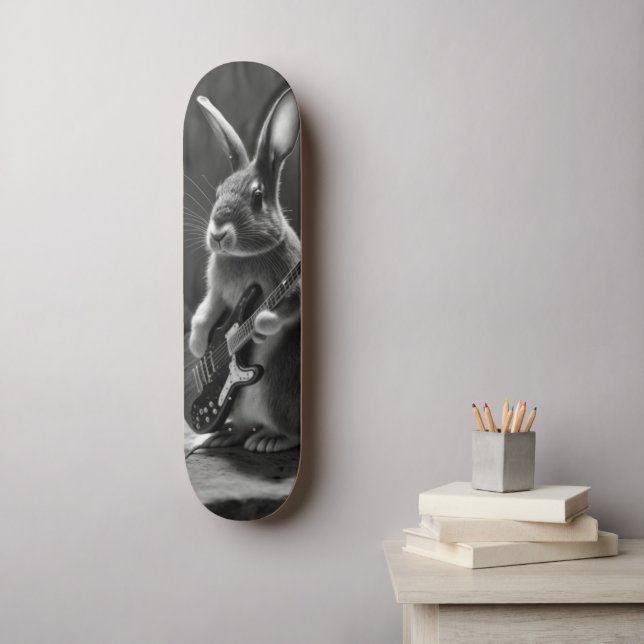 Skateboard Bunny Jouer une guitare (Art mural)