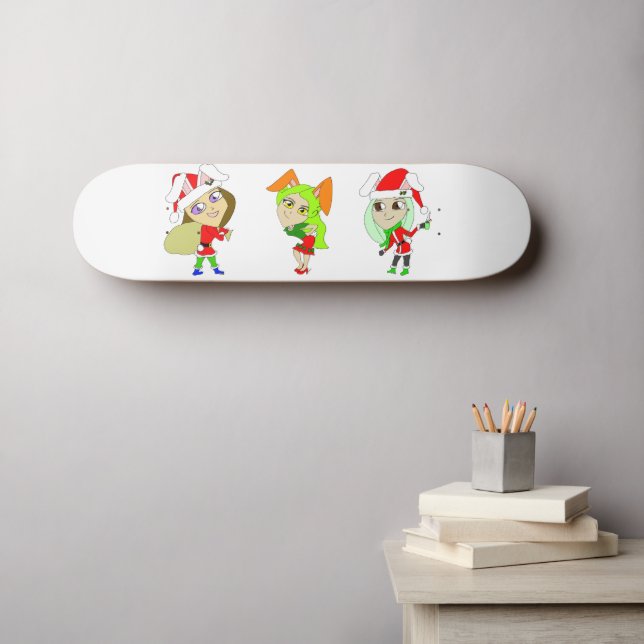 Skateboard Bunnygirls de Noël (Art mural (Horz))