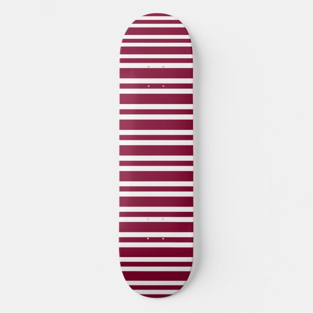 Skateboard Burgundy White Stripes Seamless Pattern (Recto)