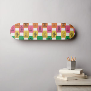 Skateboard cacahuètes Motif Colorblock amusant