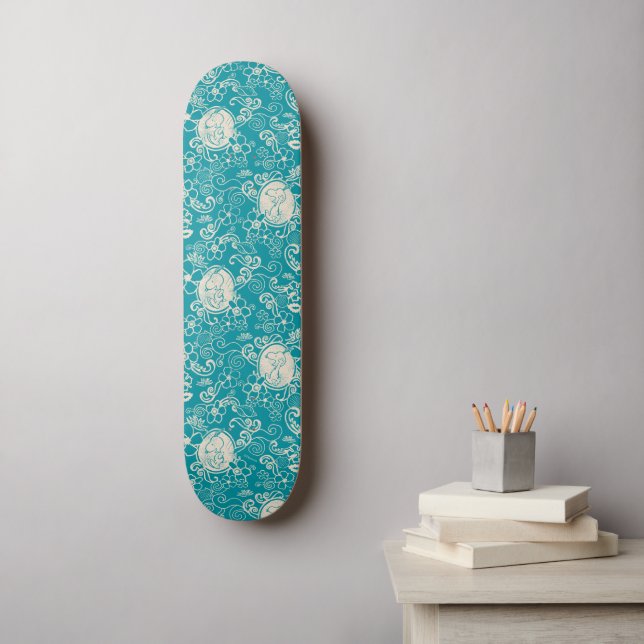 Skateboard cacahuètes | Snoopy Turquoise Tropical Beach Motif (Art mural)