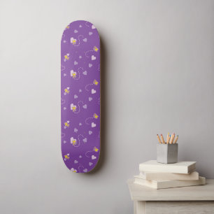 Skateboard cacahuètes Woodstock Motif de coeur pourpre