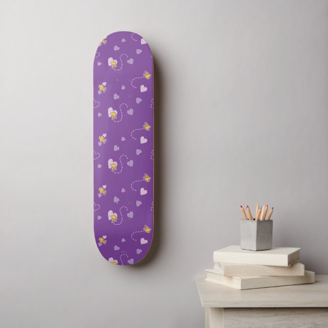Skateboard cacahuètes | Woodstock Motif de coeur pourpre (Art mural)