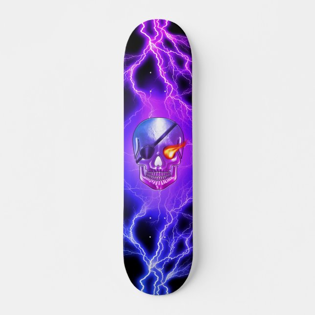 Skateboard Cache-œil de pirate crâne  (Devant)