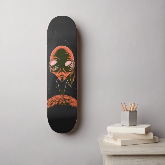 Skateboard Cadeau drôle d'alien d'espace extra-atmosphérique  (Art mural)