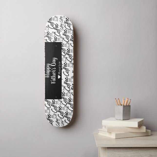 Skateboard Café Simple Élégant Fête des pères moderne (Art mural)