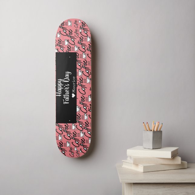 Skateboard Café Simple Élégant Fête des pères moderne (Art mural)
