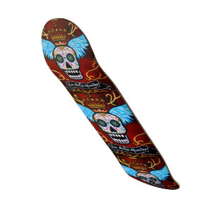 Skateboard Calaveras de Dia de los Muertos Winged