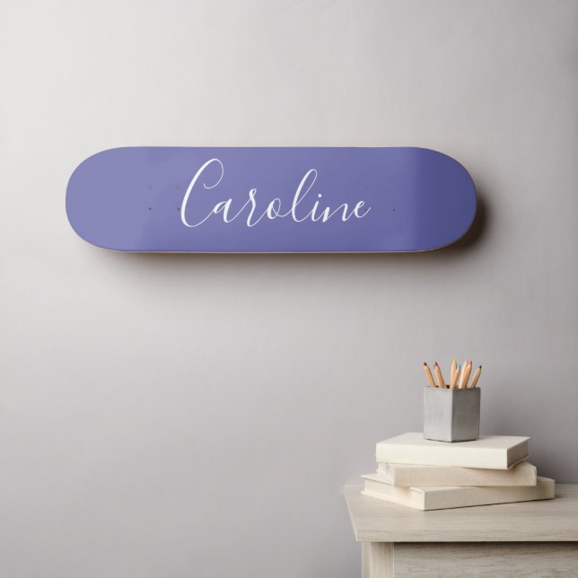 Skateboard Calligraphie Chic Personnalisée Nom Purple (Art mural (Horz))