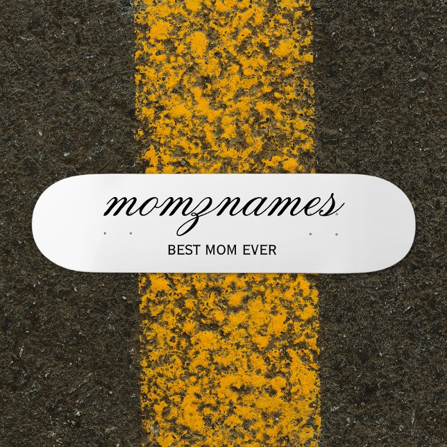Skateboard Calligraphie de nom personnalisée Meilleure Maman (Créateur téléchargé)
