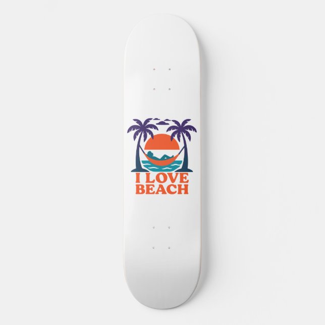 Skateboard Calme de plage hamac coucher de soleil (Recto)