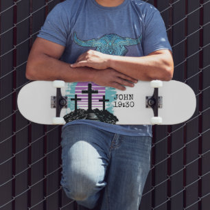 Skateboard Calvaire Golgotha c'est fini Moderne chrétien