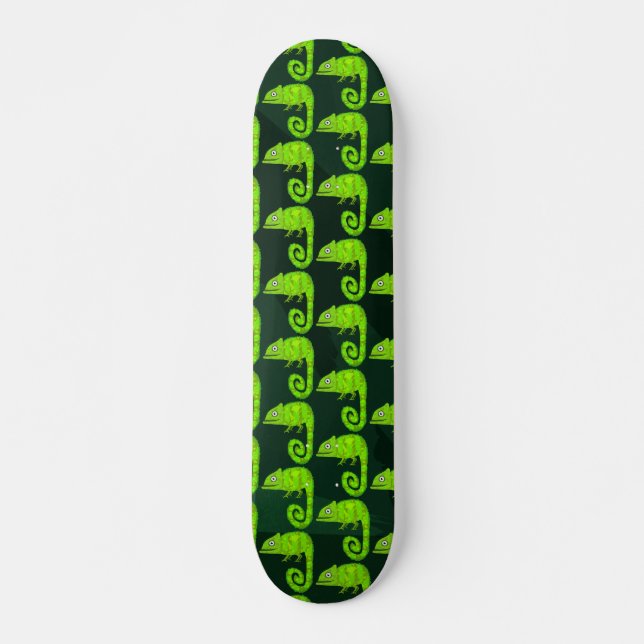 Skateboard Caméléon vert mignon (Devant)