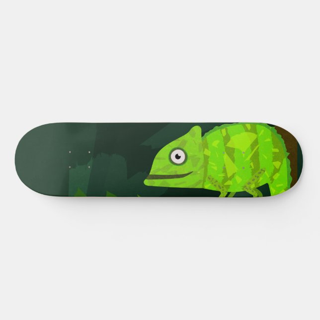 Skateboard Caméléon vert mignon (Horz)