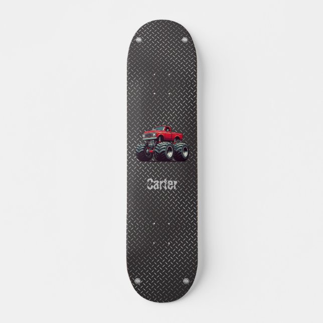 Skateboard Camion monstre rouge (Devant)