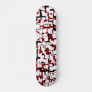 Skateboard Camion numérique noir blanc Motif rouge