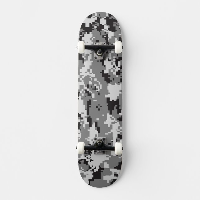 Skateboard Camouflage de Digitals noir et blanc (Recto)